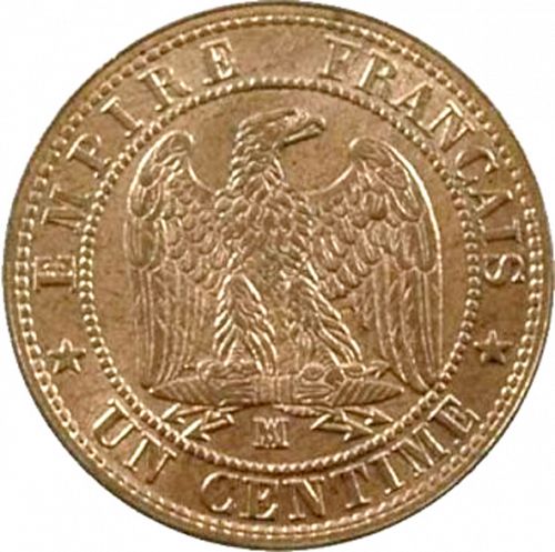 1 Centime Reverse Image minted in FRANCE in 1855MA (1852-1870 - Napoléon III)  - The Coin Database