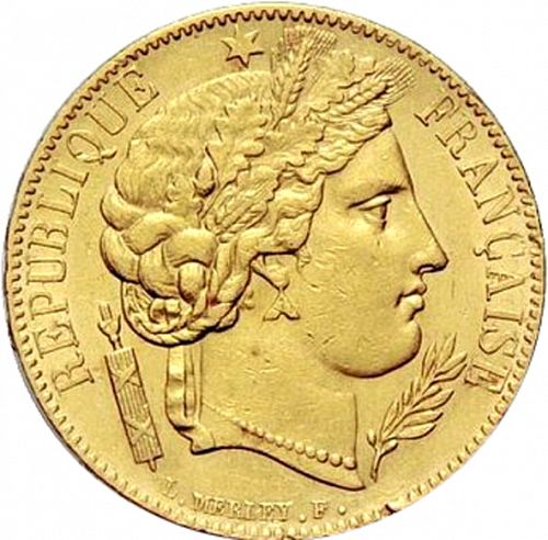 20 Francs Obverse Image minted in FRANCE in 1849A (1848-1852 - Second Republic)  - The Coin Database