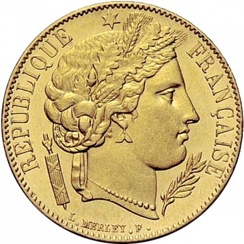 20 Francs Obverse Image minted in FRANCE in 1850A (1848-1852 - Second Republic)  - The Coin Database