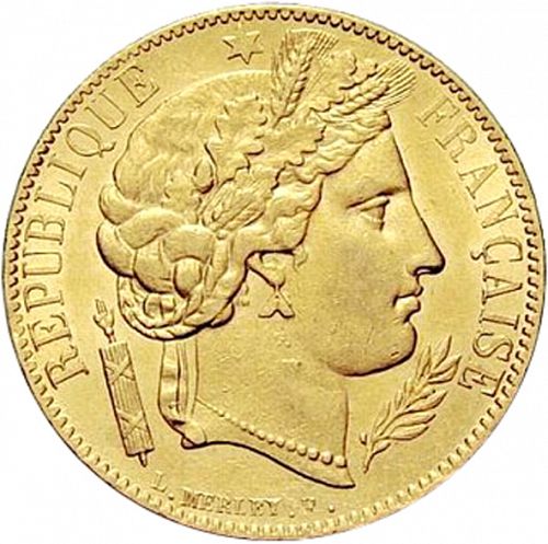 20 Francs Obverse Image minted in FRANCE in 1850A (1848-1852 - Second Republic)  - The Coin Database
