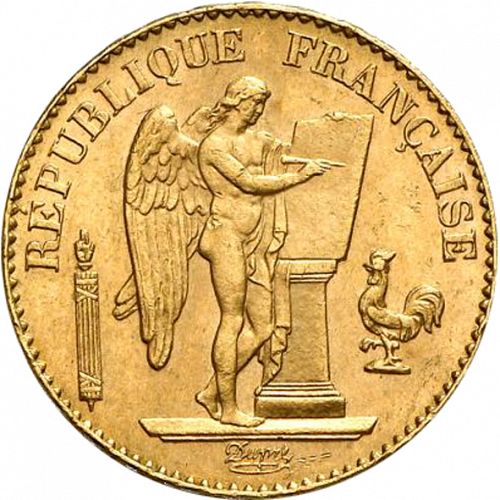 20 Francs Obverse Image minted in FRANCE in 1897A (1871-1940 - Third Republic)  - The Coin Database