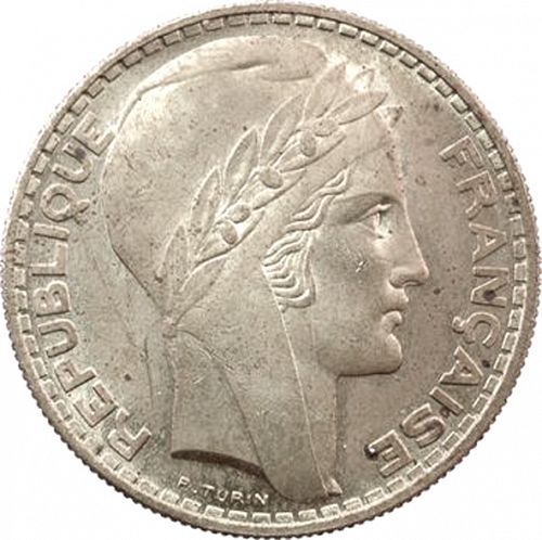20 Francs Obverse Image minted in FRANCE in 1929 (1871-1940 - Third Republic)  - The Coin Database