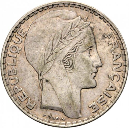 20 Francs Obverse Image minted in FRANCE in 1934 (1871-1940 - Third Republic)  - The Coin Database