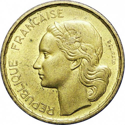 20 Francs Obverse Image minted in FRANCE in 1950 (1947-1958 - Fourth Republic)  - The Coin Database