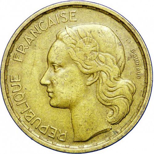 20 Francs Obverse Image minted in FRANCE in 1950 (1947-1958 - Fourth Republic)  - The Coin Database