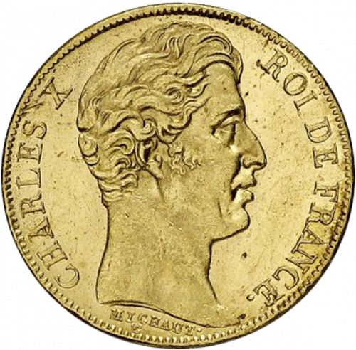 20 Francs Obverse Image minted in FRANCE in 1830A (1824-1830 - Charles X)  - The Coin Database