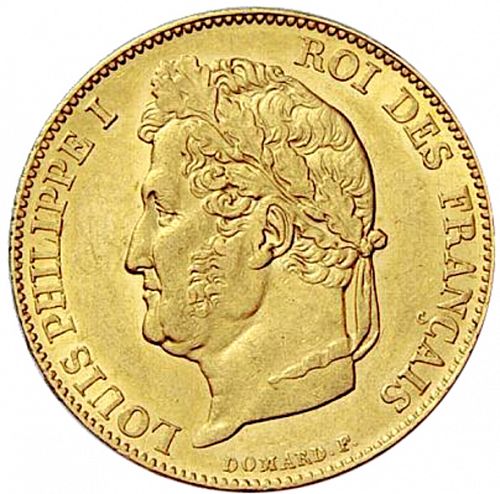 20 Francs Obverse Image minted in FRANCE in 1848A (1830-1848 - Louis Philippe I)  - The Coin Database