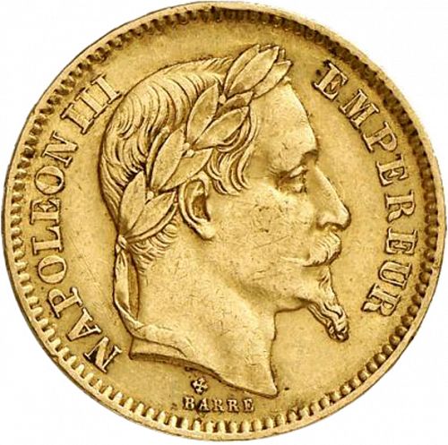 20 Francs Obverse Image minted in FRANCE in 1861BB (1852-1870 - Napoléon III)  - The Coin Database