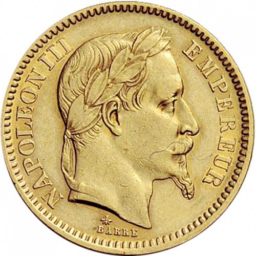 20 Francs Obverse Image minted in FRANCE in 1862A (1852-1870 - Napoléon III)  - The Coin Database