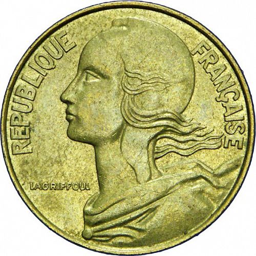 20 Centimes Obverse Image minted in FRANCE in 1988 (1959-2001 - Fifth Republic)  - The Coin Database