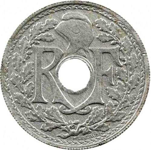 20 Centimes Obverse Image minted in FRANCE in 1945C (1944-1947 - Provisional Government)  - The Coin Database