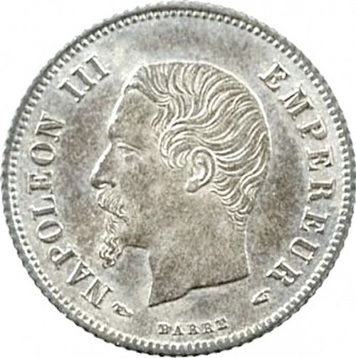 20 Centimes Obverse Image minted in FRANCE in 1853A (1852-1870 - Napoléon III)  - The Coin Database
