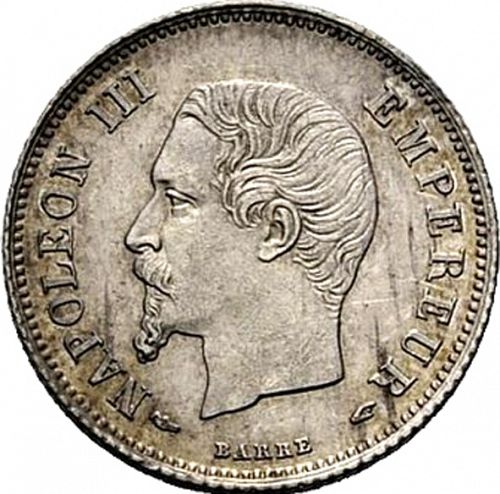 20 Centimes Obverse Image minted in FRANCE in 1854A (1852-1870 - Napoléon III)  - The Coin Database