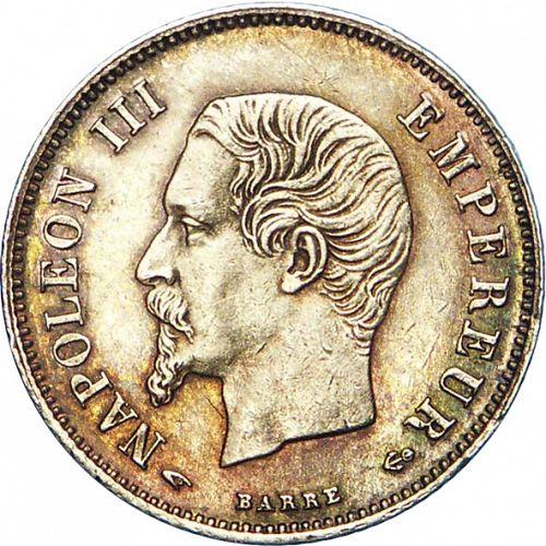 20 Centimes Obverse Image minted in FRANCE in 1857A (1852-1870 - Napoléon III)  - The Coin Database