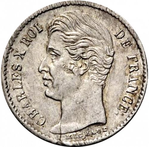 1/4 Franc Obverse Image minted in FRANCE in 1828BB (1824-1830 - Charles X)  - The Coin Database