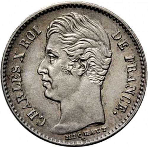 1/4 Franc Obverse Image minted in FRANCE in 1830A (1824-1830 - Charles X)  - The Coin Database