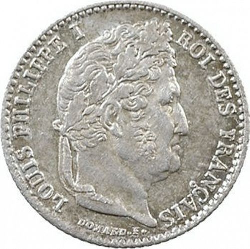 1/4 Franc Obverse Image minted in FRANCE in 1831A (1830-1848 - Louis Philippe I)  - The Coin Database