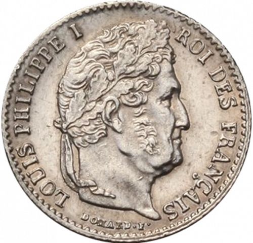 1/4 Franc Obverse Image minted in FRANCE in 1834A (1830-1848 - Louis Philippe I)  - The Coin Database
