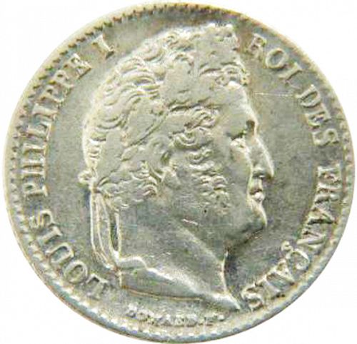 1/4 Franc Obverse Image minted in FRANCE in 1839W (1830-1848 - Louis Philippe I)  - The Coin Database