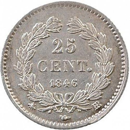 25 Centimes Reverse Image minted in FRANCE in 1846BB (1830-1848 - Louis Philippe I)  - The Coin Database