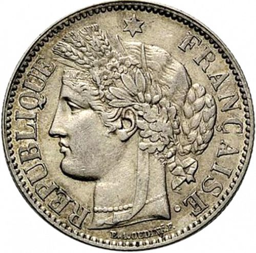 2 Francs Obverse Image minted in FRANCE in 1871A (1871-1940 - Third Republic)  - The Coin Database