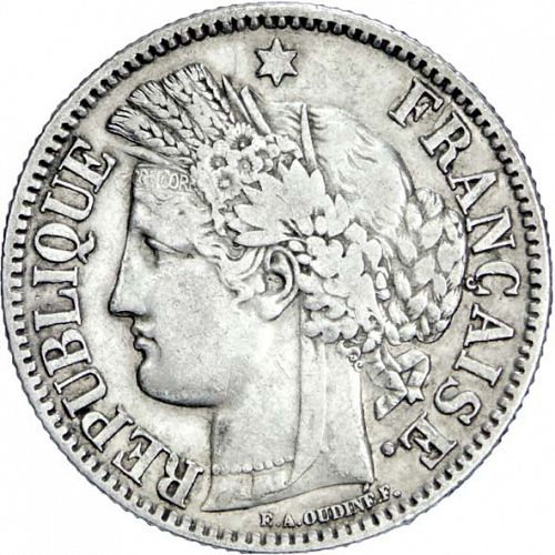 2 Francs Obverse Image minted in FRANCE in 1871K (1871-1940 - Third Republic)  - The Coin Database