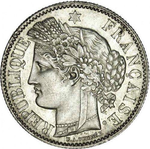 2 Francs Obverse Image minted in FRANCE in 1871K (1871-1940 - Third Republic)  - The Coin Database