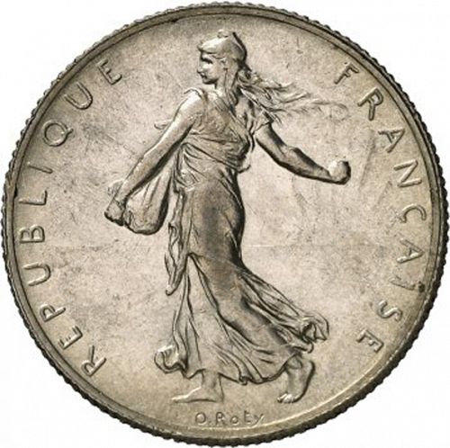 2 Francs Obverse Image minted in FRANCE in 1909 (1871-1940 - Third Republic)  - The Coin Database