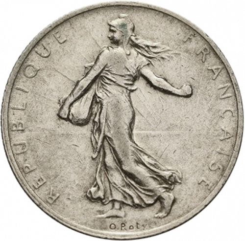 2 Francs Obverse Image minted in FRANCE in 1910 (1871-1940 - Third Republic)  - The Coin Database
