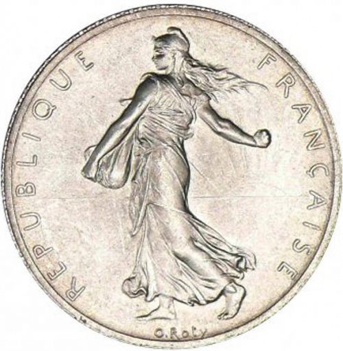 2 Francs Obverse Image minted in FRANCE in 1914C (1871-1940 - Third Republic)  - The Coin Database
