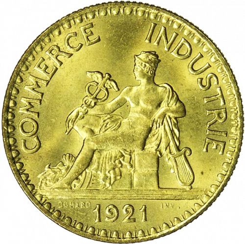 2 Francs Obverse Image minted in FRANCE in 1921 (1871-1940 - Third Republic)  - The Coin Database