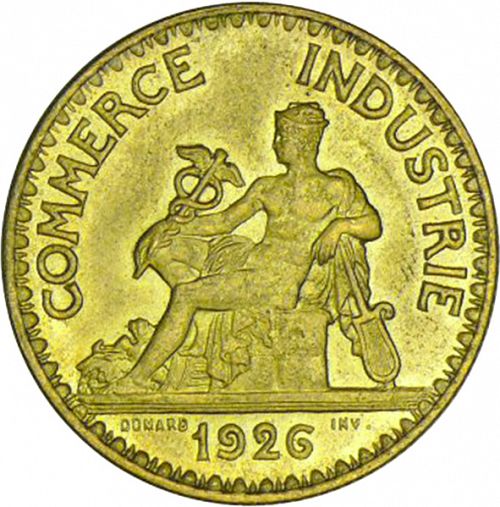 2 Francs Obverse Image minted in FRANCE in 1926 (1871-1940 - Third Republic)  - The Coin Database