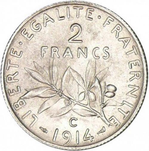 2 Francs Reverse Image minted in FRANCE in 1914C (1871-1940 - Third Republic)  - The Coin Database