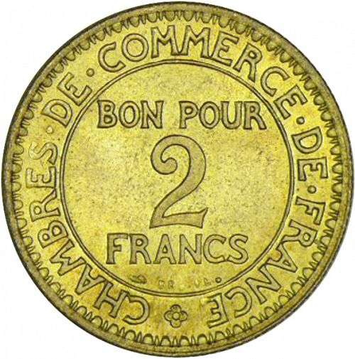 2 Francs Reverse Image minted in FRANCE in 1923 (1871-1940 - Third Republic)  - The Coin Database
