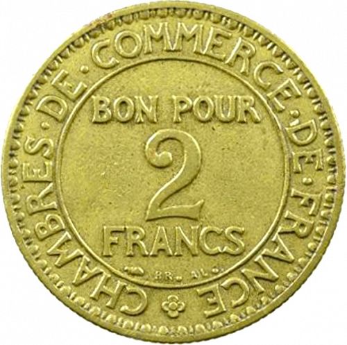 2 Francs Reverse Image minted in FRANCE in 1927 (1871-1940 - Third Republic)  - The Coin Database