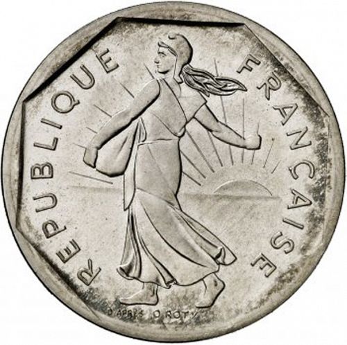 2 Francs Obverse Image minted in FRANCE in 1985 (1959-2001 - Fifth Republic)  - The Coin Database