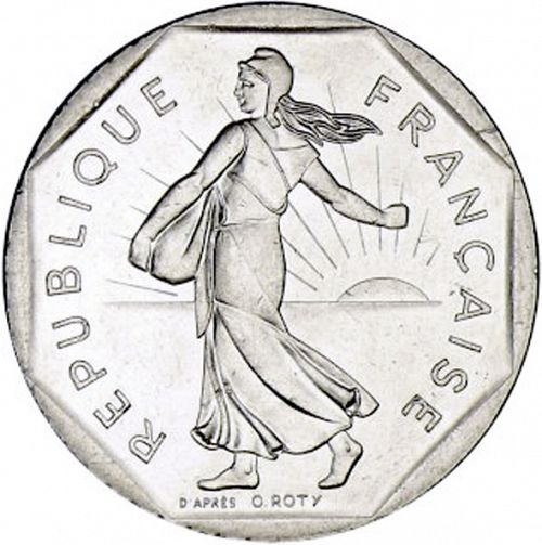 2 Francs Obverse Image minted in FRANCE in 1990 (1959-2001 - Fifth Republic)  - The Coin Database
