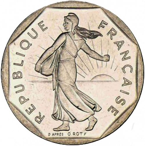 2 Francs Obverse Image minted in FRANCE in 1991 (1959-2001 - Fifth Republic)  - The Coin Database