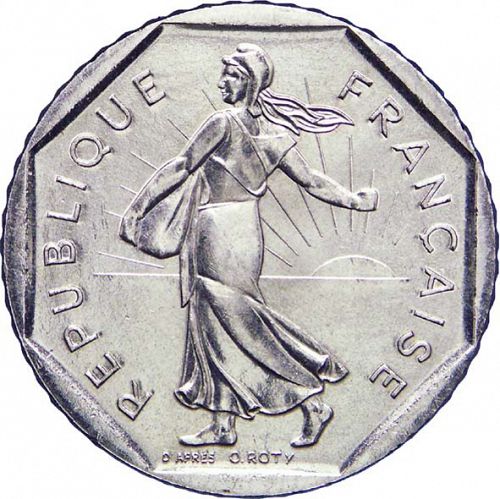 2 Francs Obverse Image minted in FRANCE in 1992 (1959-2001 - Fifth Republic)  - The Coin Database