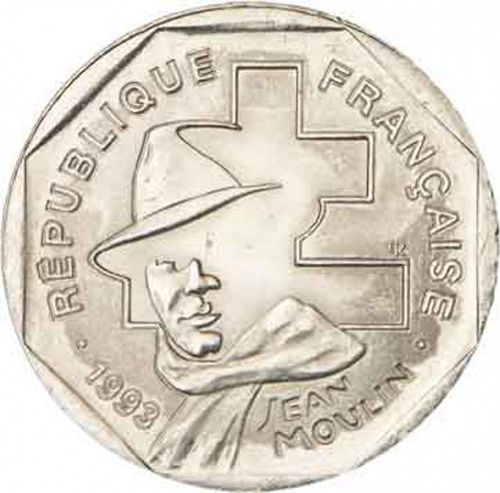 2 Francs Obverse Image minted in FRANCE in 1993 (1959-2001 - Fifth Republic)  - The Coin Database