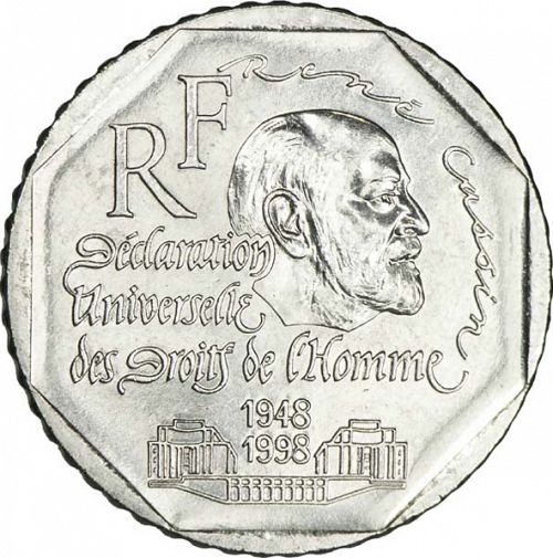 2 Francs Obverse Image minted in FRANCE in 1998 (1959-2001 - Fifth Republic)  - The Coin Database