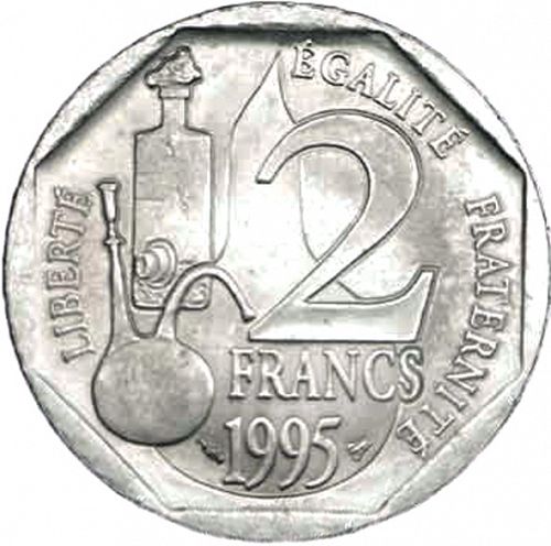 2 Francs Reverse Image minted in FRANCE in 1995 (1959-2001 - Fifth Republic)  - The Coin Database