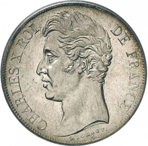 2 Francs Obverse Image minted in FRANCE in 1825K (1824-1830 - Charles X)  - The Coin Database