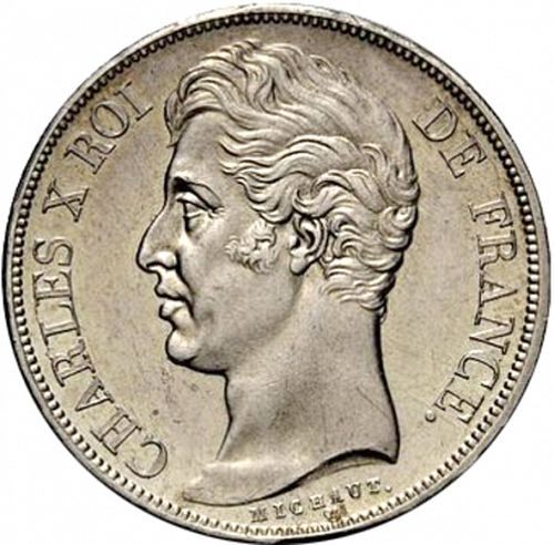 2 Francs Obverse Image minted in FRANCE in 1827A (1824-1830 - Charles X)  - The Coin Database