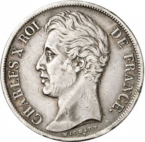 2 Francs Obverse Image minted in FRANCE in 1829MA (1824-1830 - Charles X)  - The Coin Database