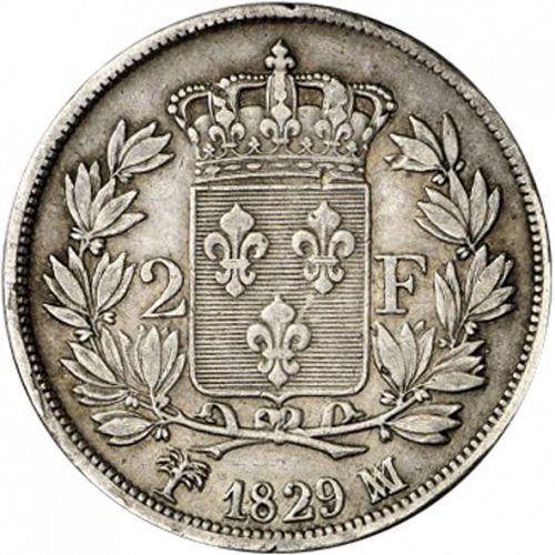 2 Francs Reverse Image minted in FRANCE in 1829MA (1824-1830 - Charles X)  - The Coin Database