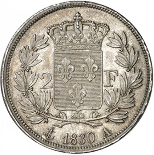 2 Francs Reverse Image minted in FRANCE in 1830A (1824-1830 - Charles X)  - The Coin Database