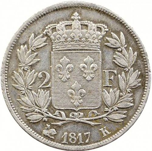 2 Francs Reverse Image minted in FRANCE in 1817K (1814-1824 - Louis XVIII)  - The Coin Database