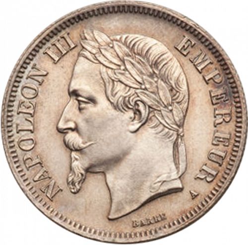 2 Francs Obverse Image minted in FRANCE in 1866A (1852-1870 - Napoléon III)  - The Coin Database