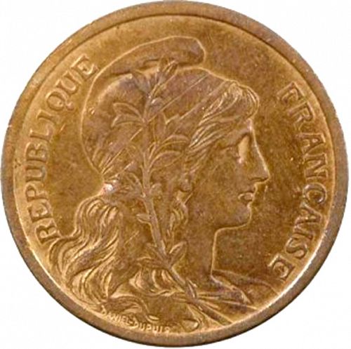 2 Centimes Obverse Image minted in FRANCE in 1900 (1871-1940 - Third Republic)  - The Coin Database